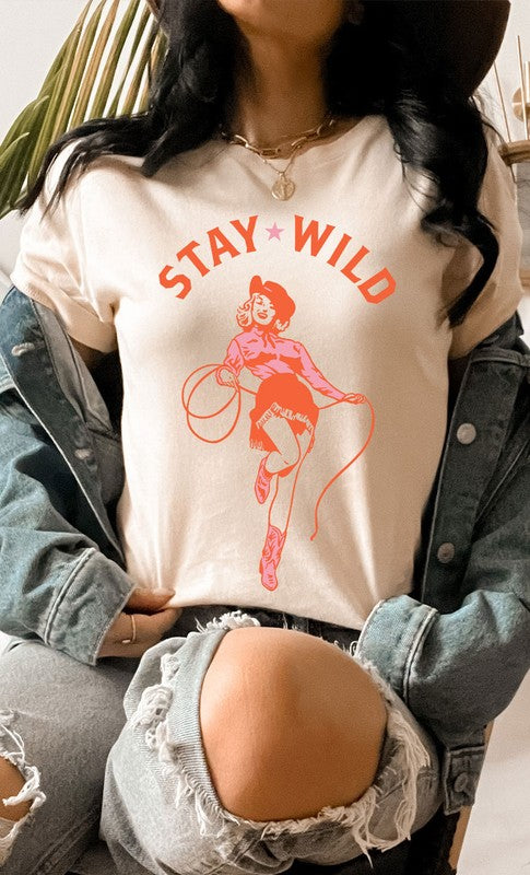 Vintage Stay Wild Cowgirl Graphic Tee PLUS