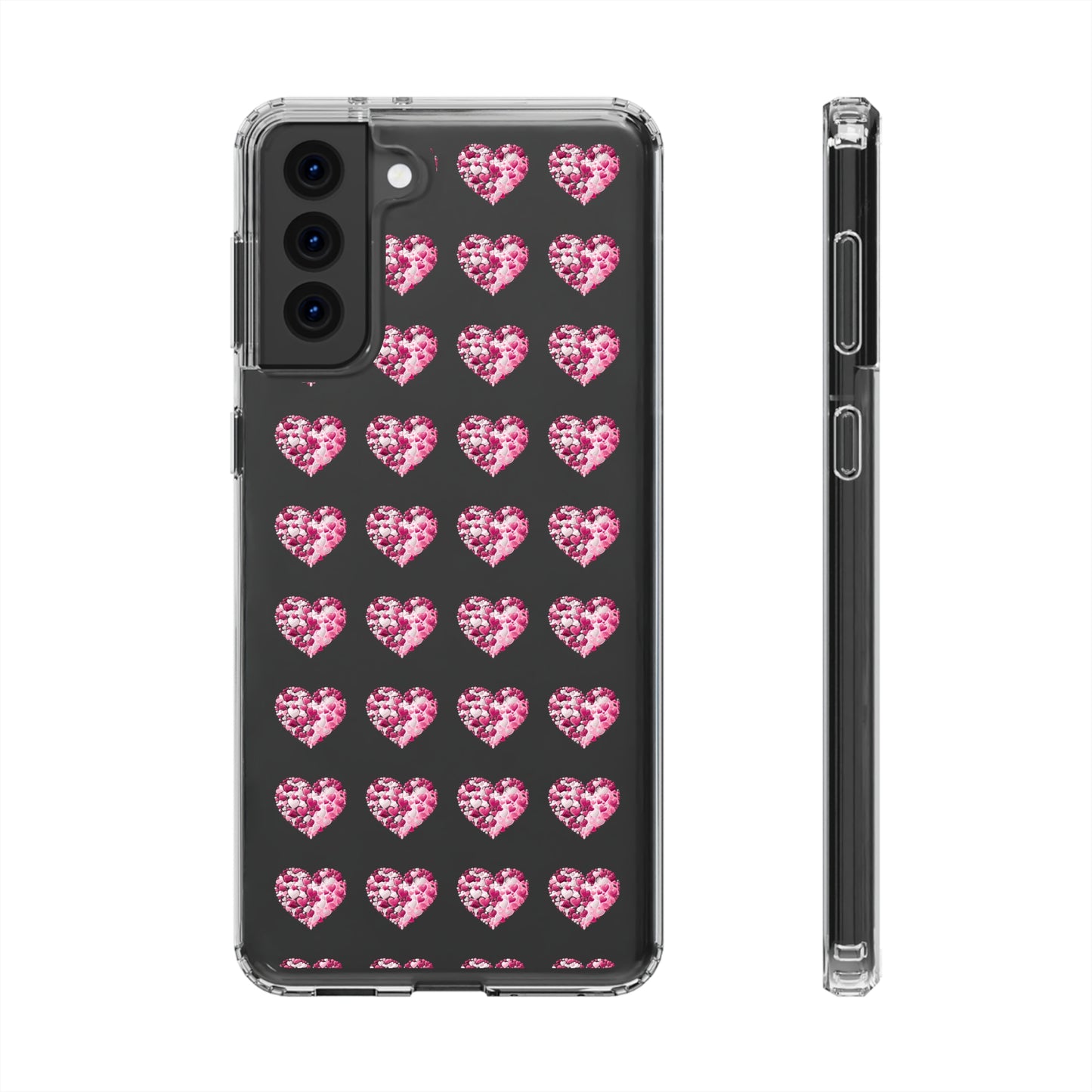 Valentine's Day, red heart shape design Clear Cases