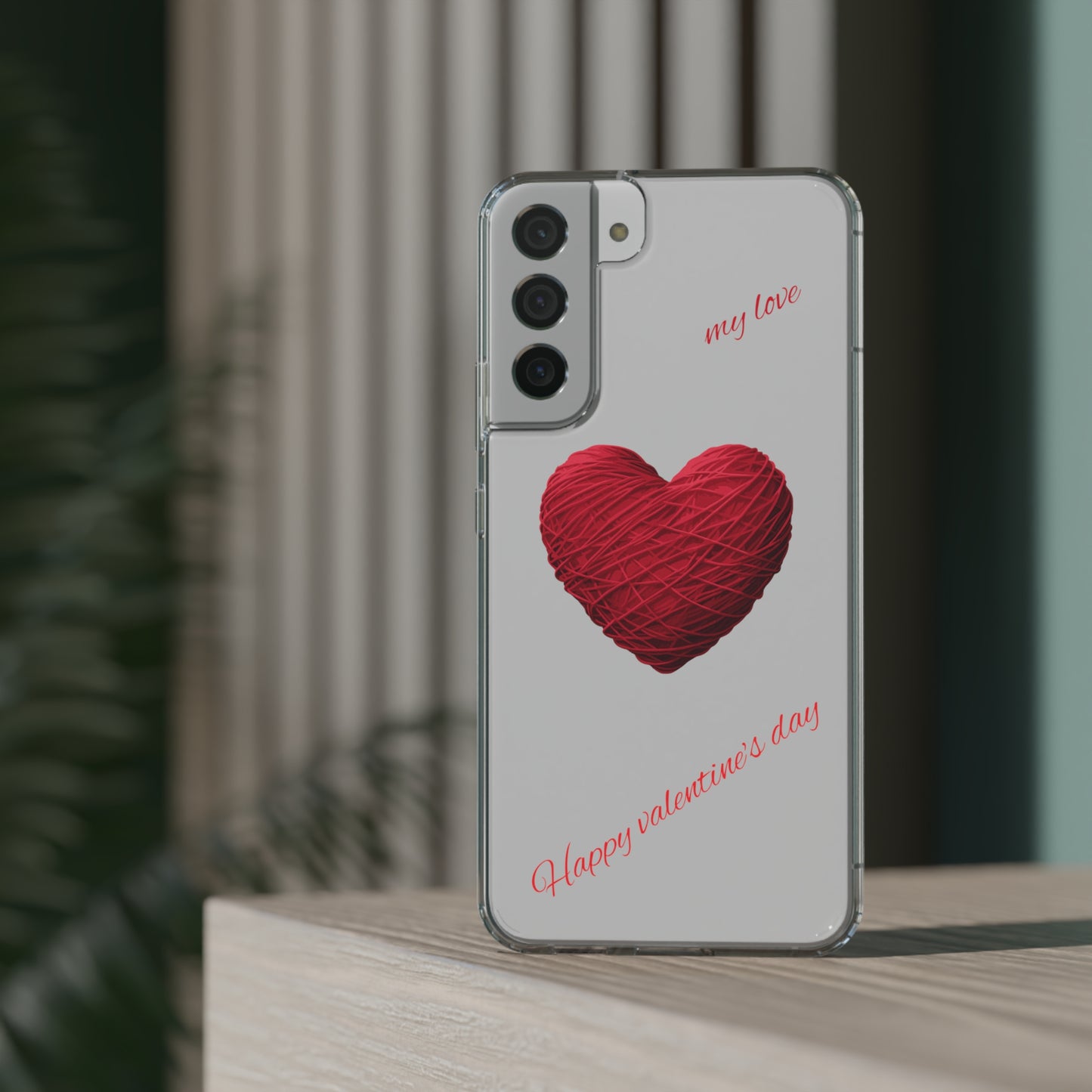 Valentine's Day, red heart shape design Clear Cases