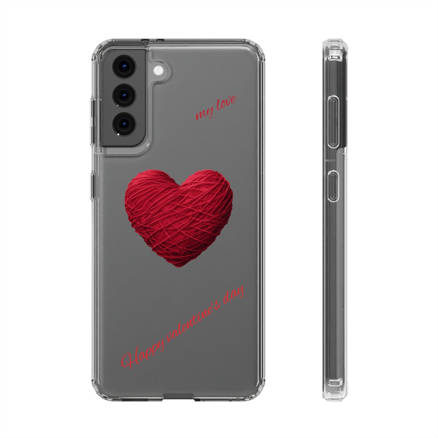 Valentine's Day, red heart shape design Clear Cases