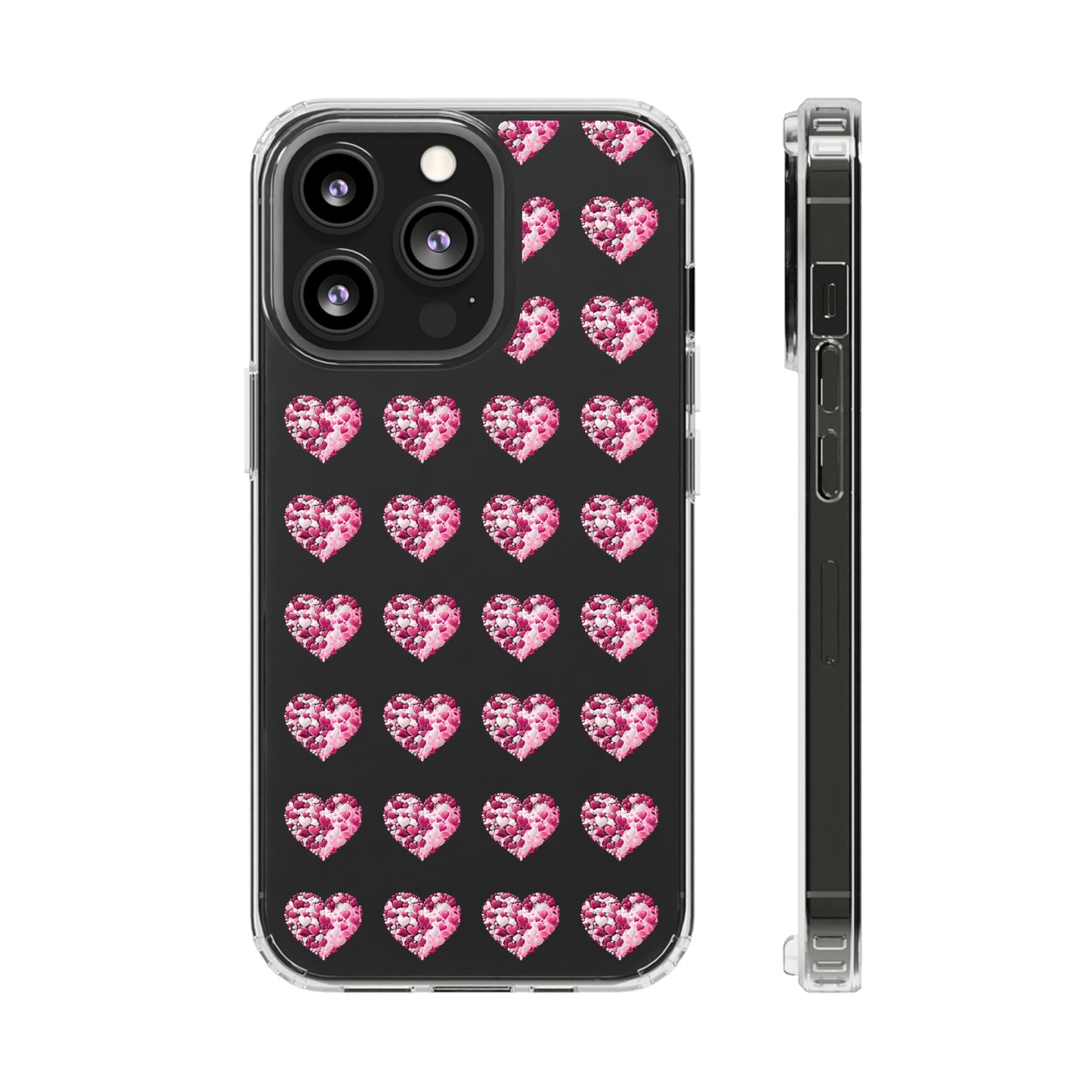 Valentine's Day, red heart shape design Clear Cases