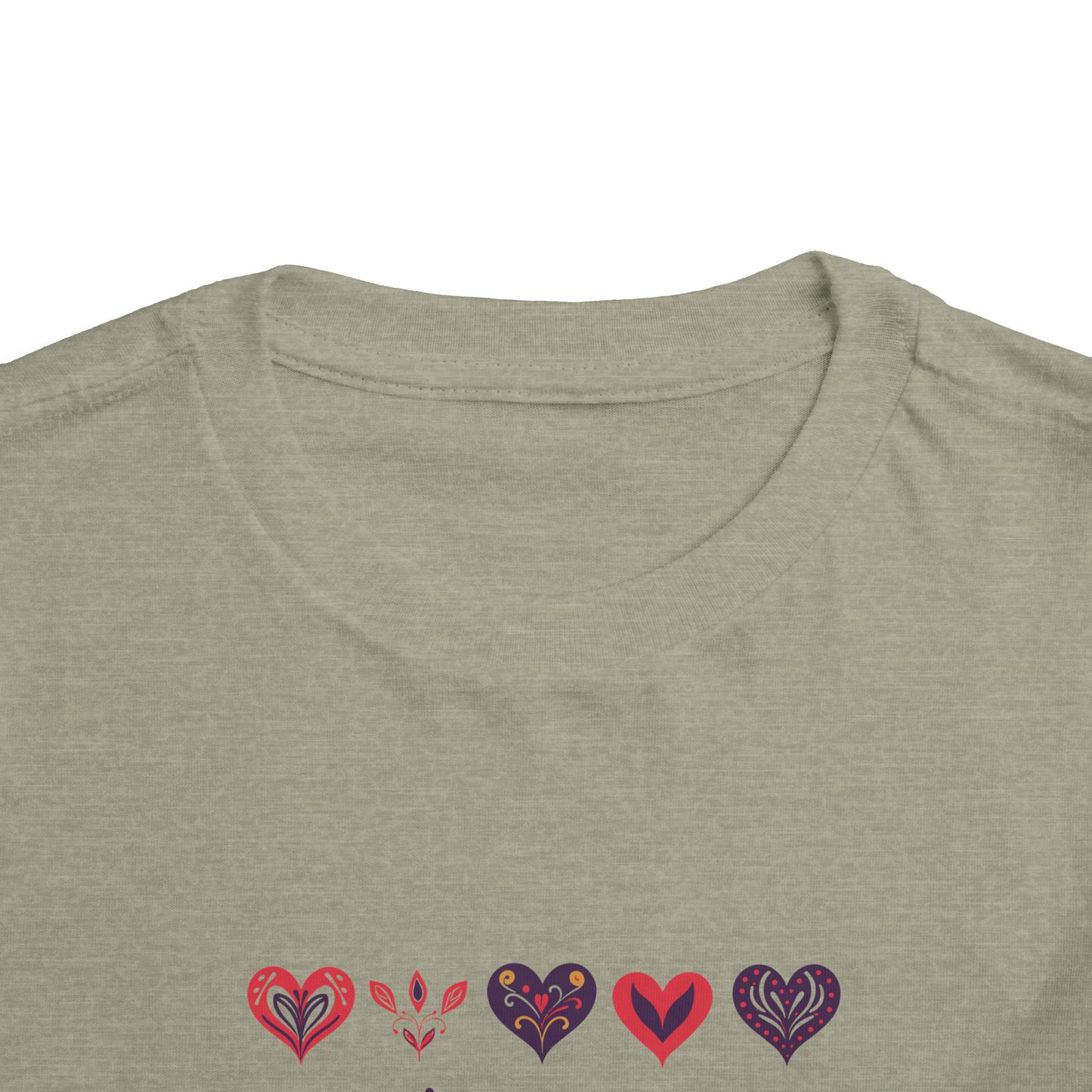 Valentine's Multi color hearts shape design Toddler Short Sleeve Tee