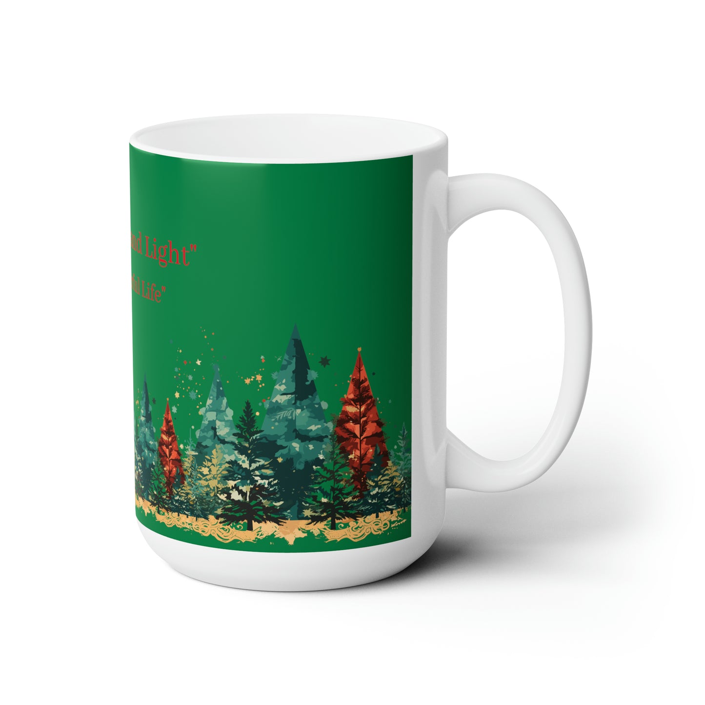 Peace, love and life colorful design Christmas Ceramic Mug15oz