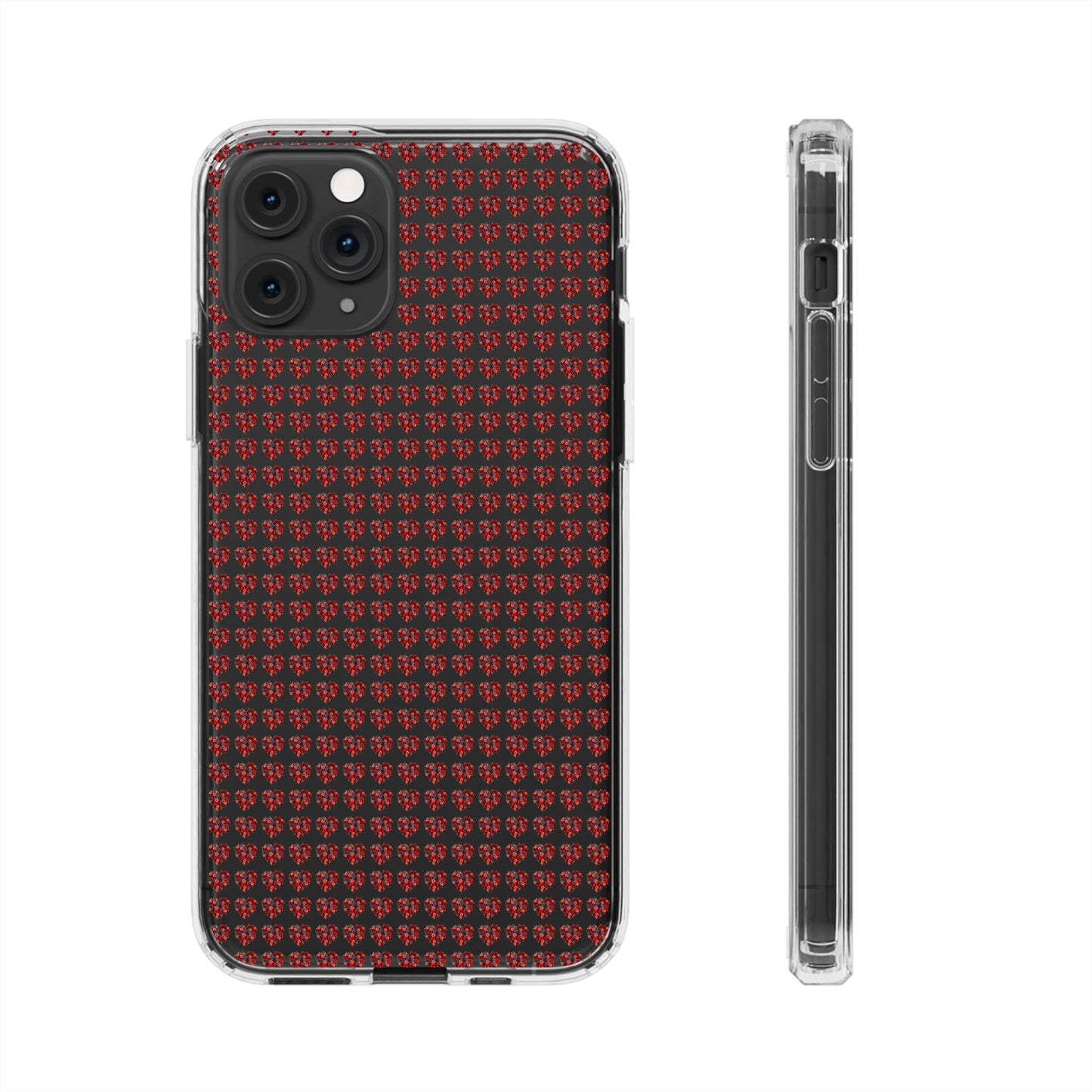 Valentine's Day, red heart shape design Clear Cases