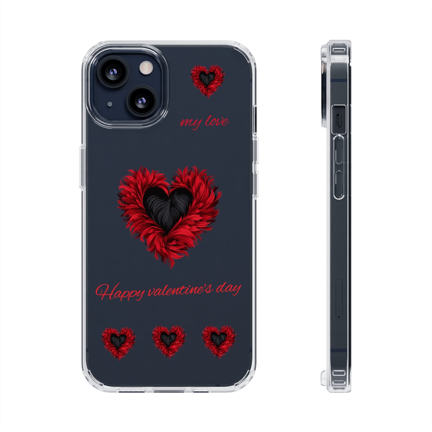 Valentine's day, red heart shapes Clear Cases