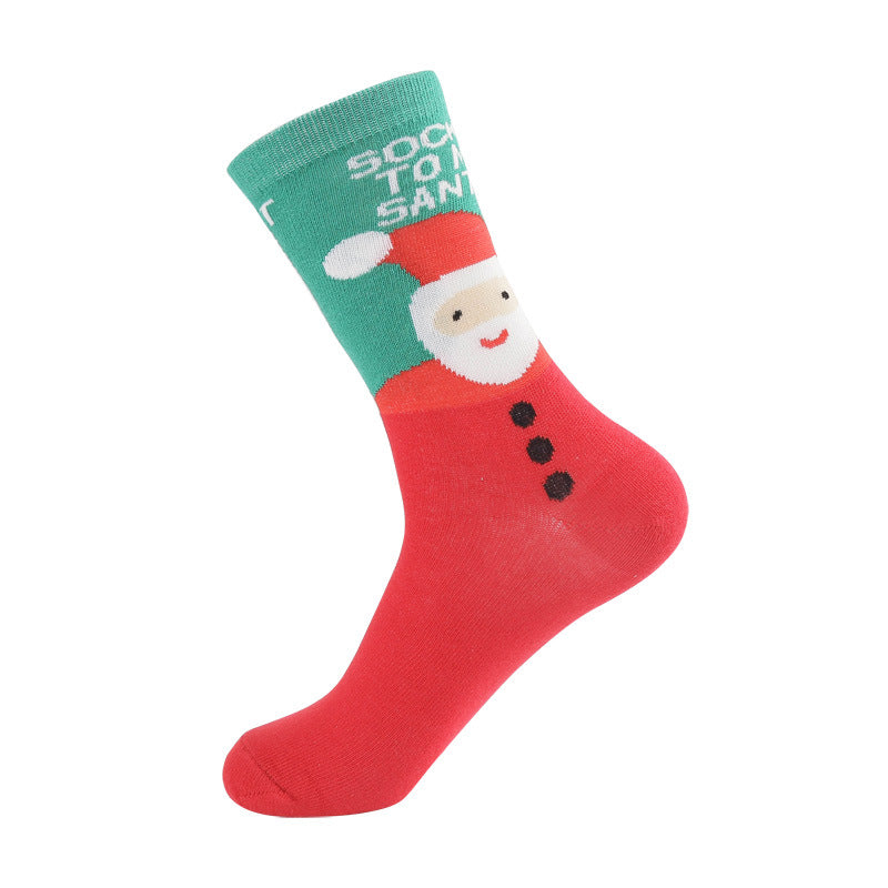 Santa Claus Elk Snowman Medium Tube Socks