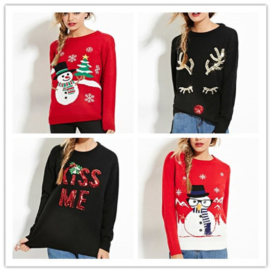 Christmas Sweater Holiday Theme Long Sleeve Sweater