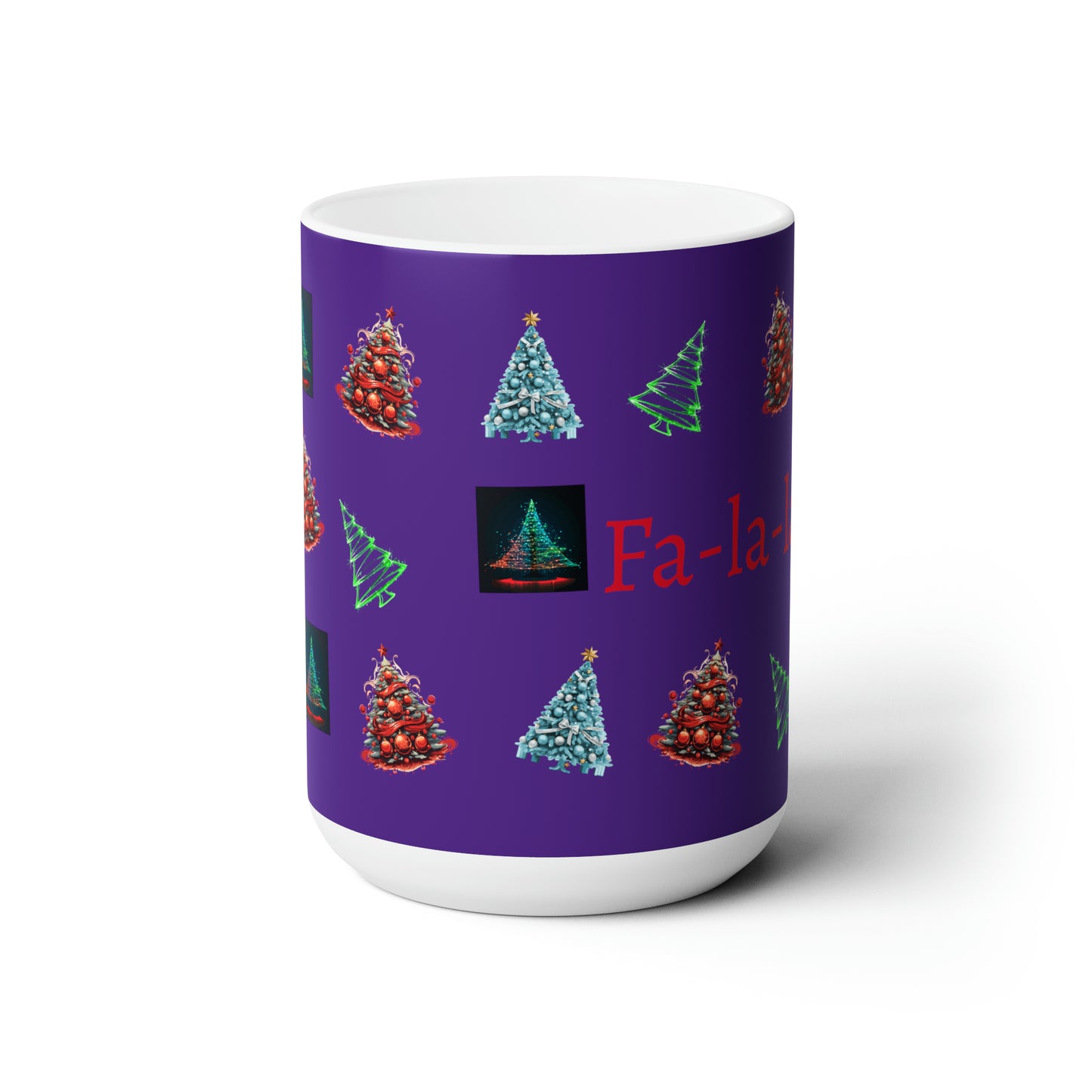 Fa-la-la Christmas Purple Ceramic Mug 15oz