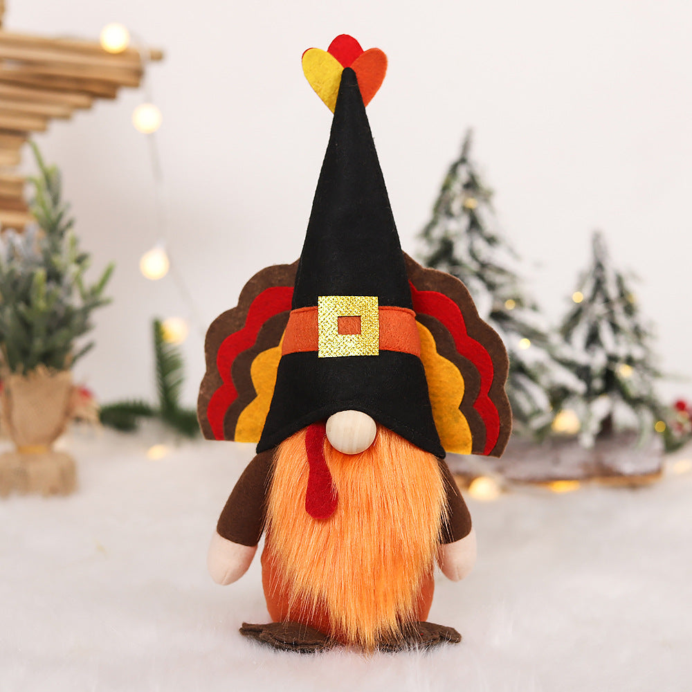 Thanksgiving Turkey Doll Ornaments Faceless Doll Scene Atmosphere Decoration Supplies