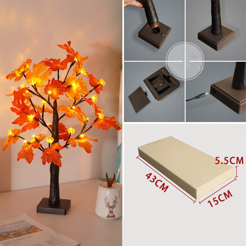 Led Thanksgiving Maple Leaf Pumpkin Scene Layout Decorative Lights