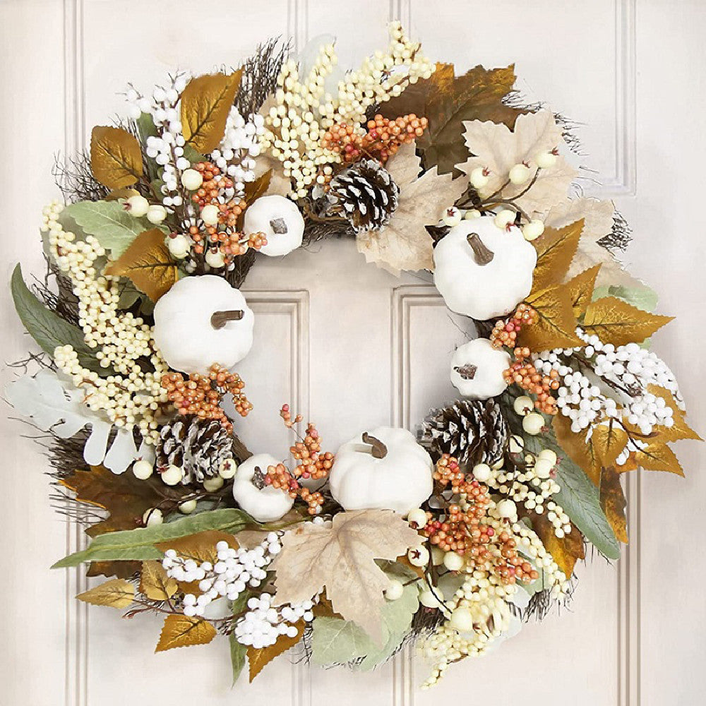 Thanksgiving Maple Leaf Pine Cone Wreath