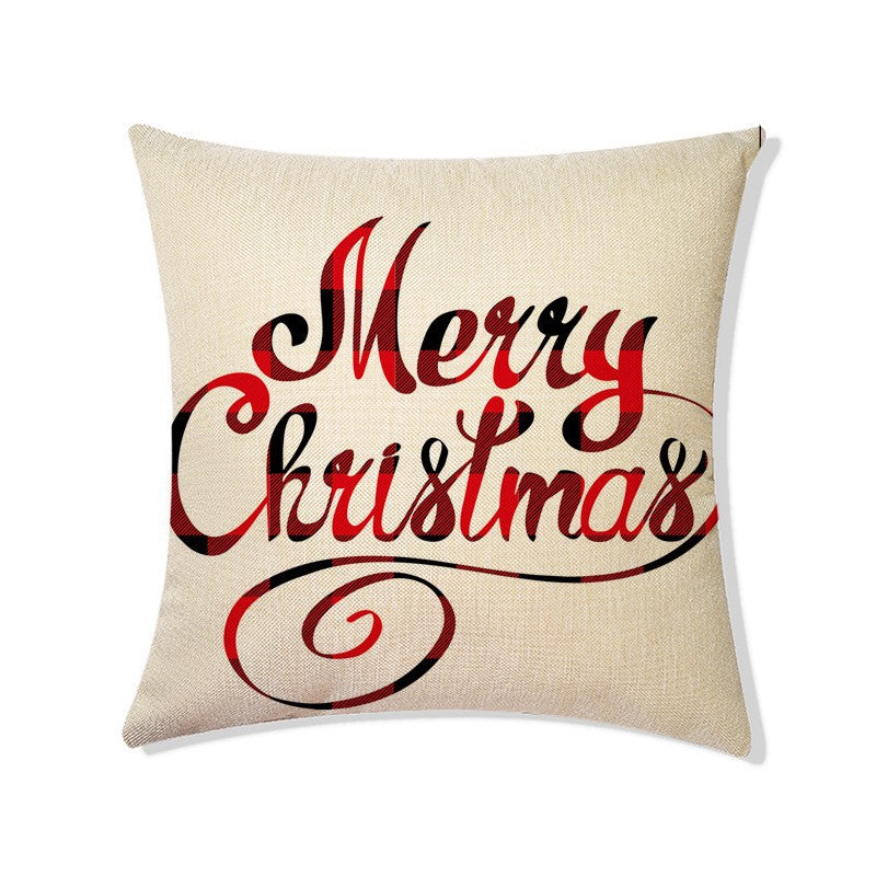 Christmas Linen Pillow Cover Home Decoration