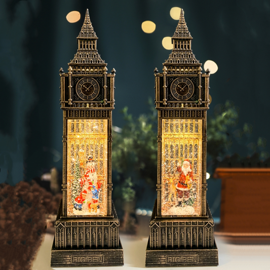 Christmas Old Man Snowman Big Ben Decorations Retro Ornaments