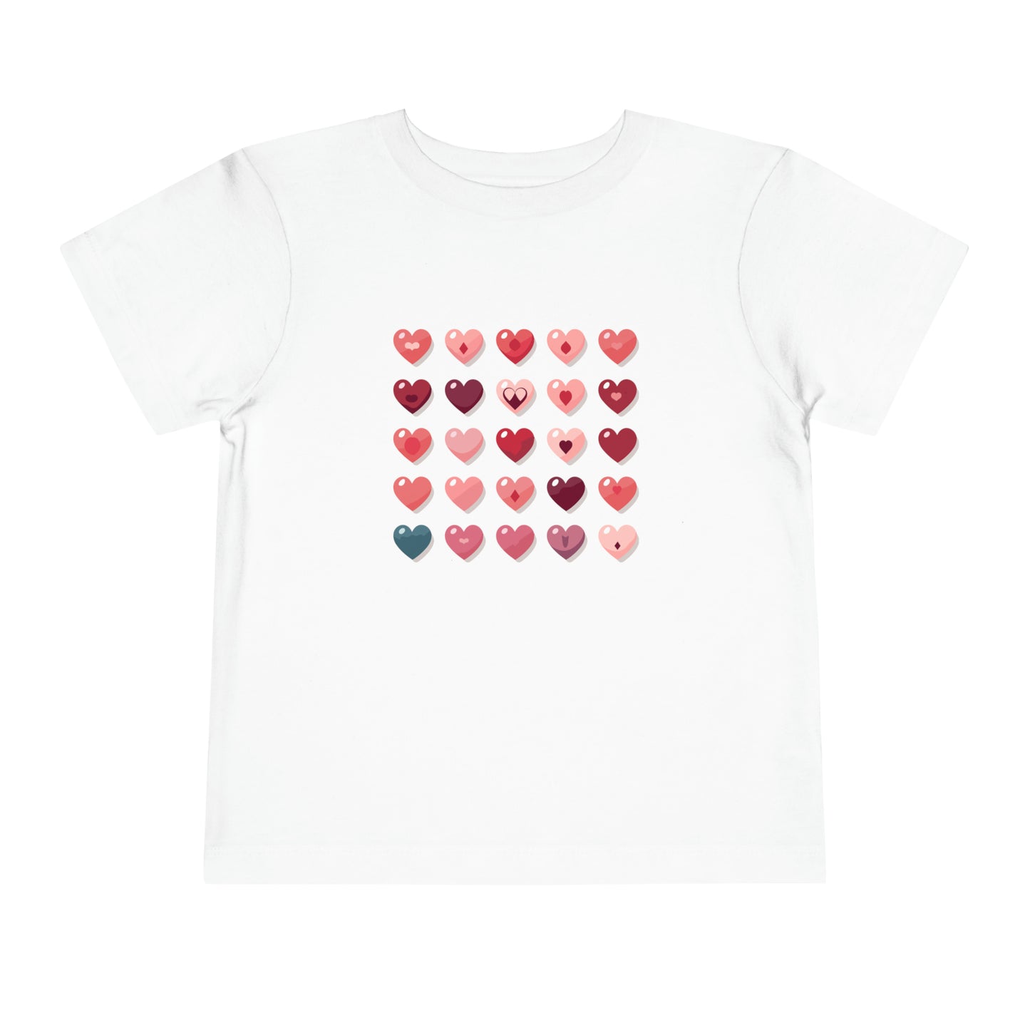 Valentine's multi color hearts shape design Toddler Short Sleeve Tee