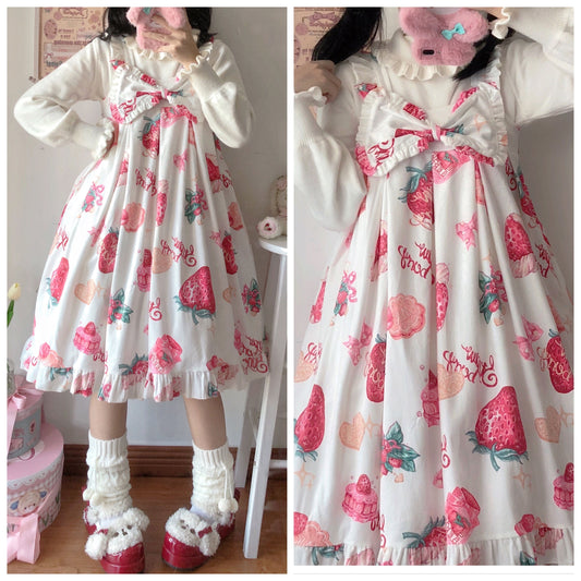 Lolita Strawberry Love Suspender Jsk Dress