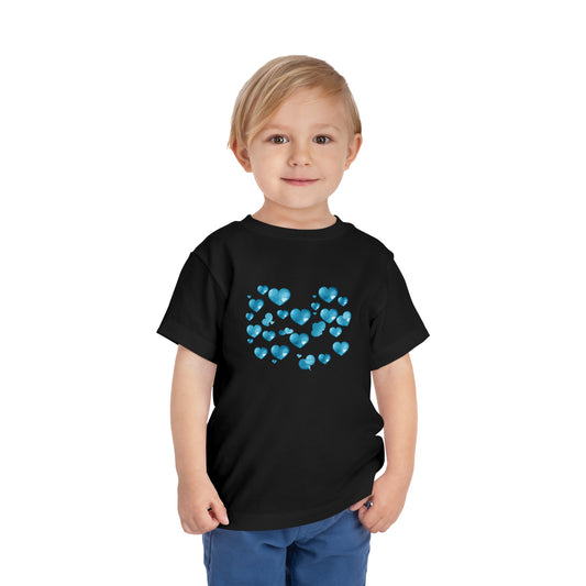 Valentine's blue hearts shape design Toddler Short Sleeve Tee