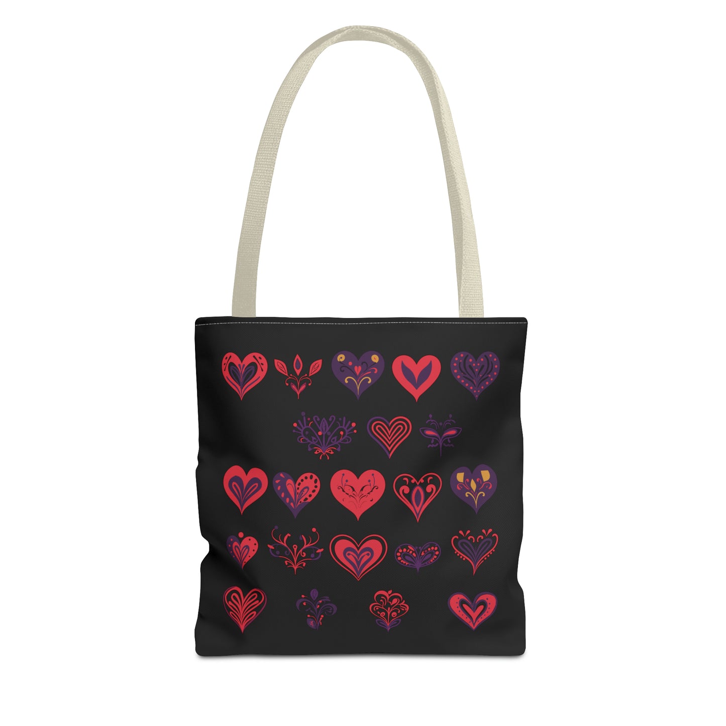 Valentine's black Tote Bag (AOP)