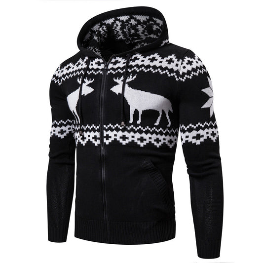 Christmas elk hooded sweater