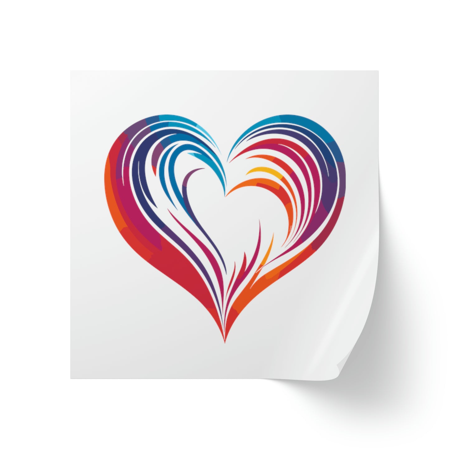 Valentine's day multi color heart shape Square Sticker Label Rolls