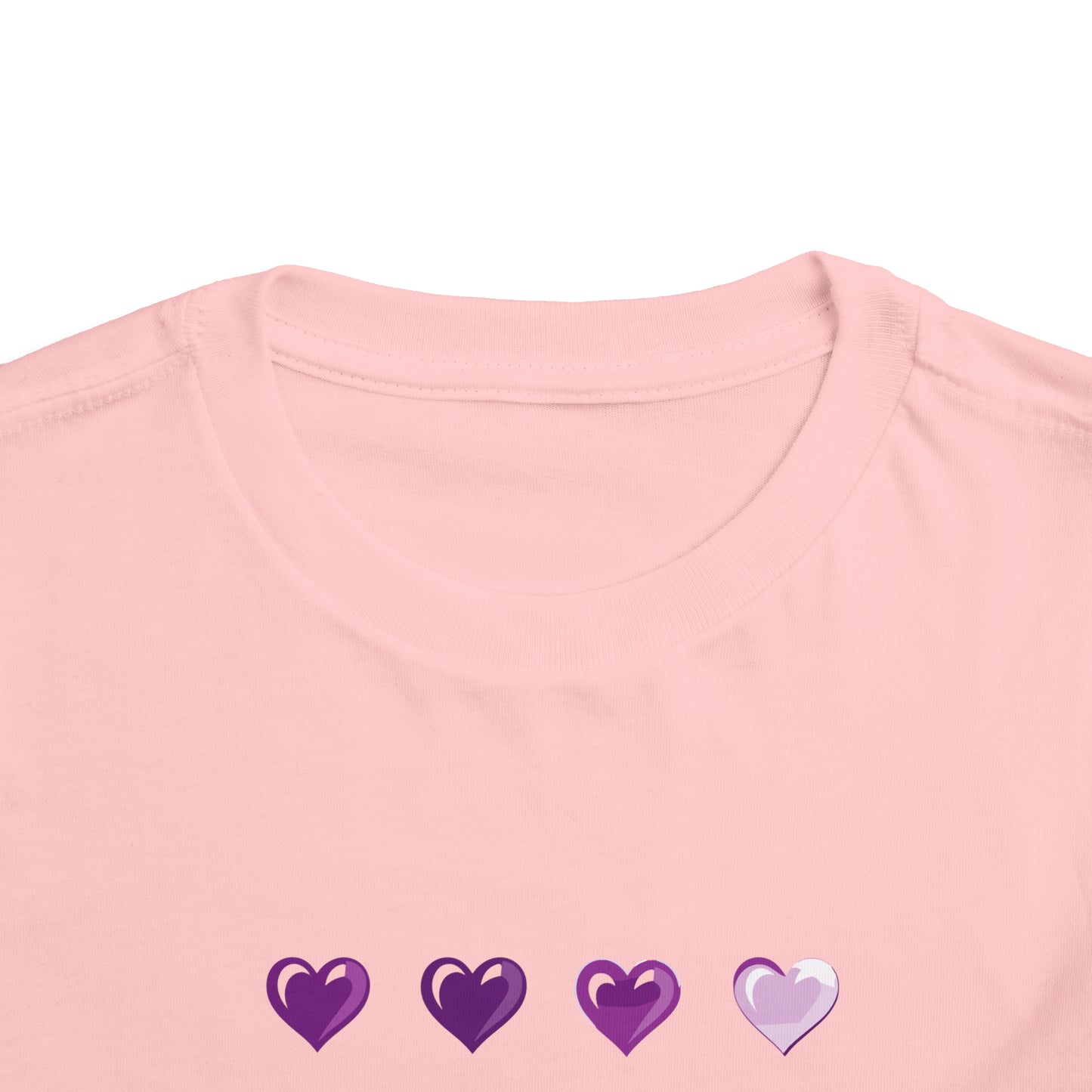 Valentine's purple and white hearts shape design Toddler Short Sleeve Tee