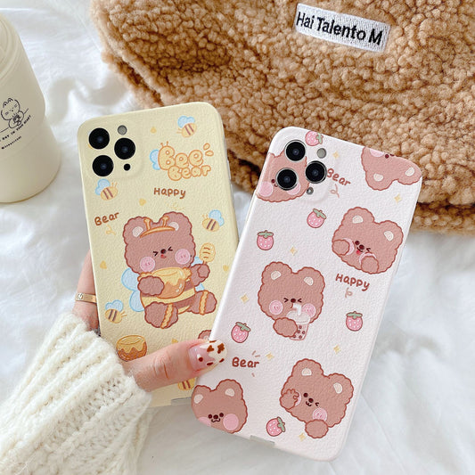 Cute Strawberry Honey Bear Xsmax Mobile Phone Case