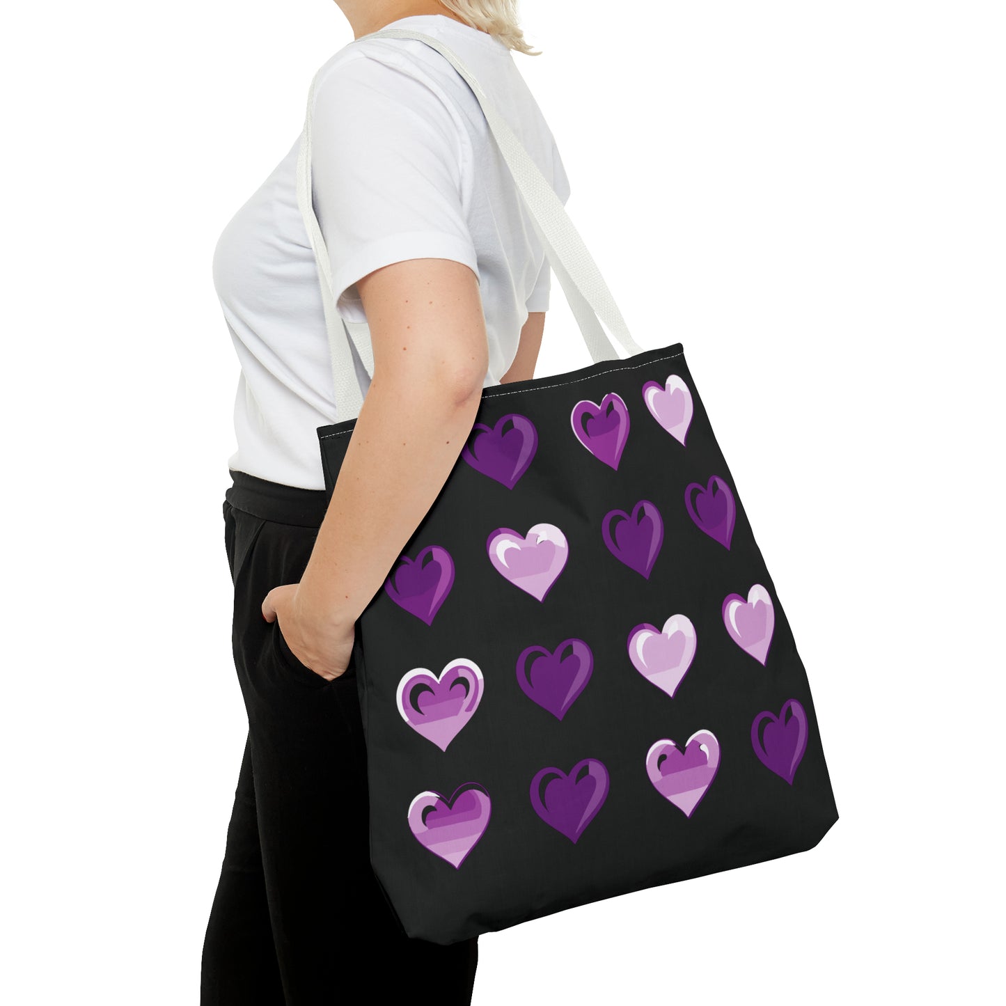 Valentine's black Tote Bag (AOP)