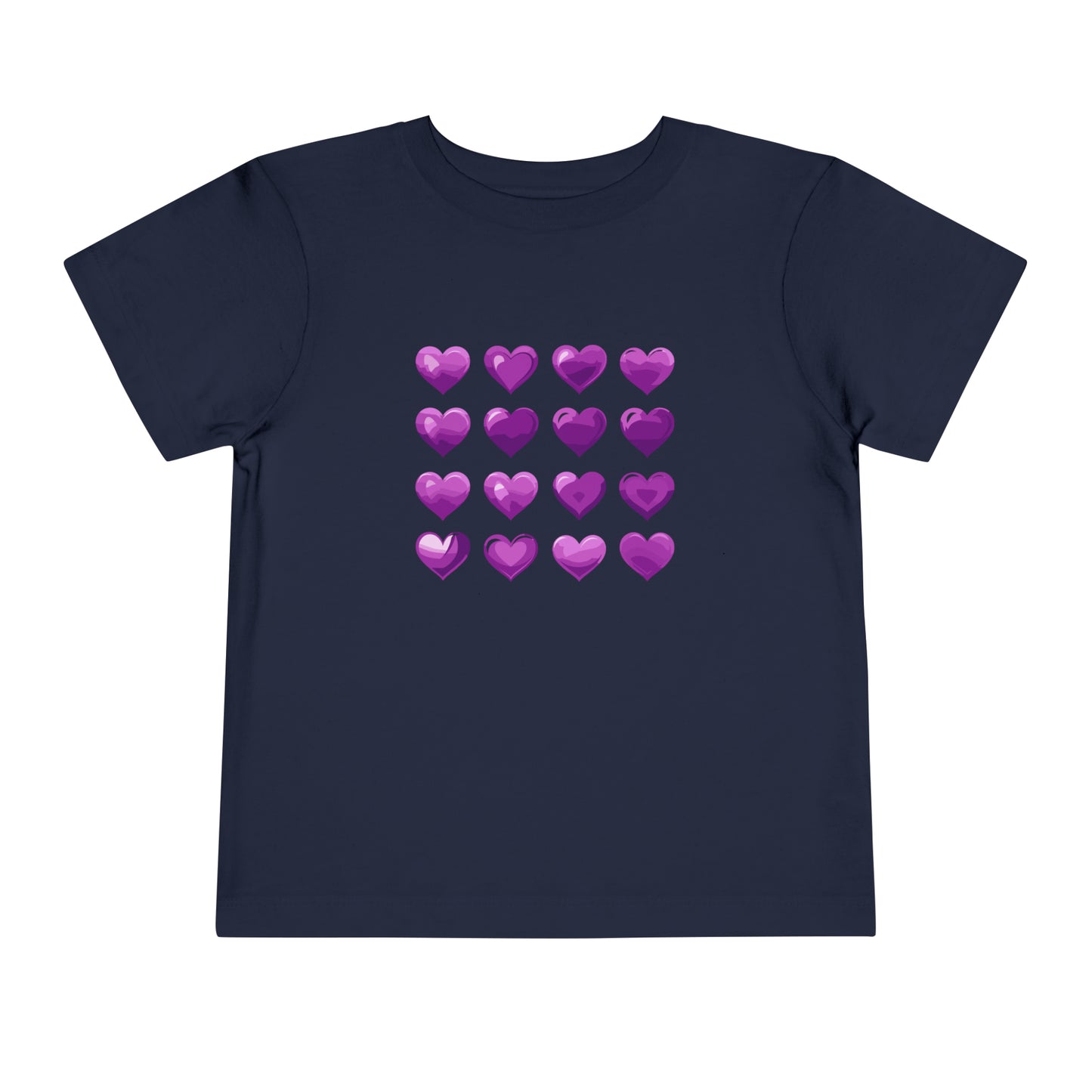 Valentine's purple hearts shape design Toddler Short Sleeve Tee