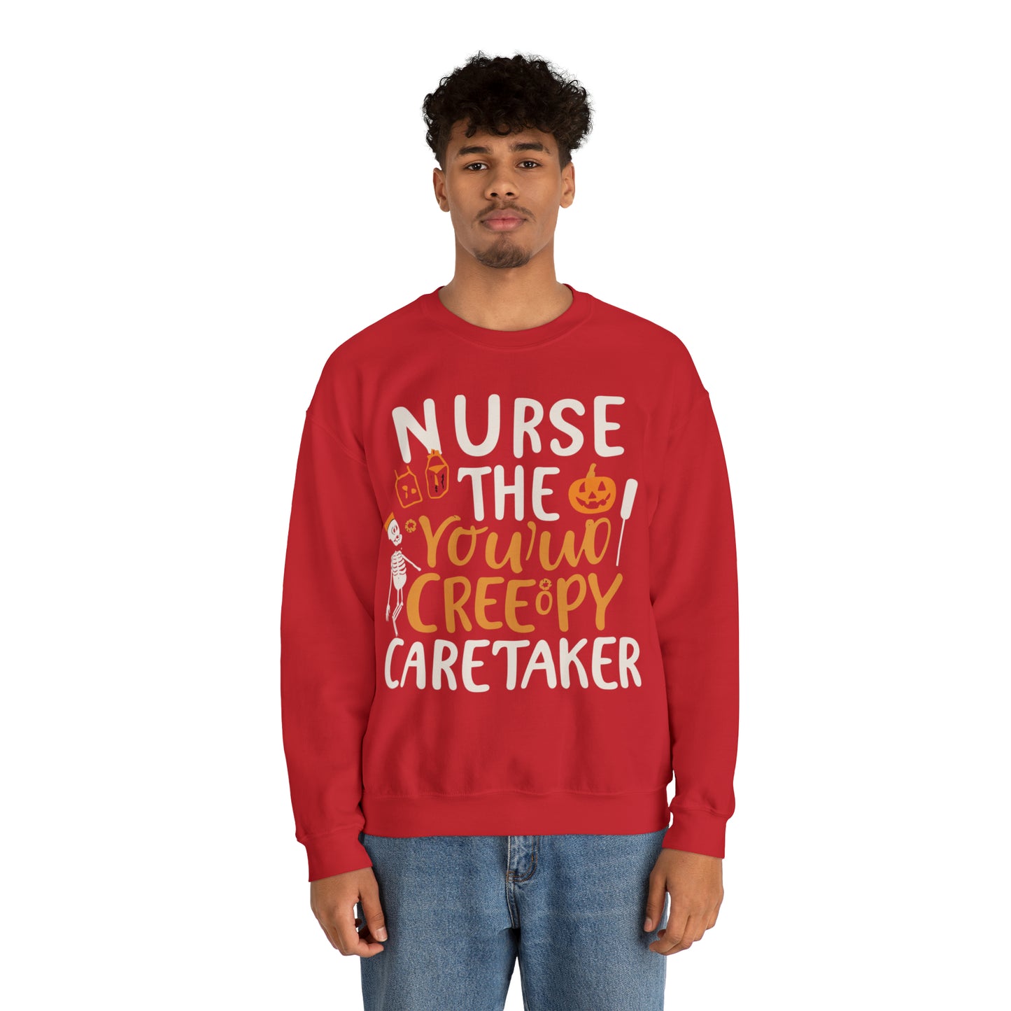 Nurse The Creepy Caretaker Halloween Sweatshirt, Spooky Season Halloween Sweatshirt, Halloween Costume, Spooky Sweatshirt, Halloween Gifts