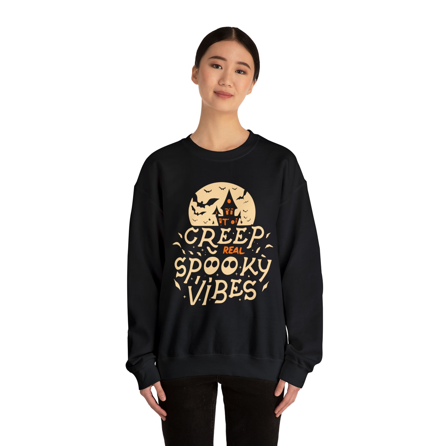 Creep It Real Spooky Vibes Sweatshirt, Spooky Season Halloween Sweatshirt, Halloween Costume, Spooky Sweatshirt, Halloween Gifts