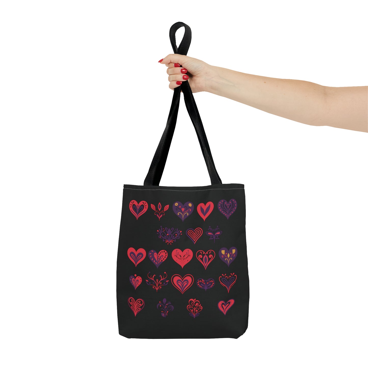 Valentine's black Tote Bag (AOP)