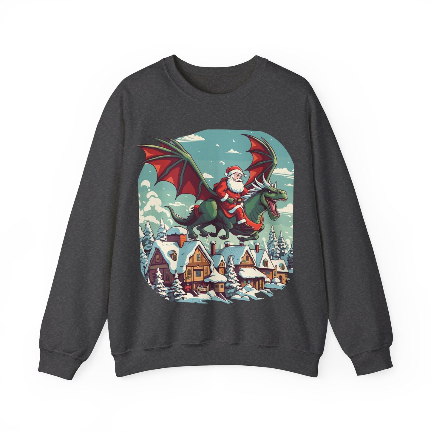 Santa's sleigh flying with dragons and dinos - Christmas Shirt, Holiday Xmas Shirt, Merry Christmas, Holiday Xmas, Unisex Xmas Shirt, Christmas Sweatshirt, Christmas Apparel, Xmas Celebration Shirt, Matching Family Outfits, Christmas Gifts