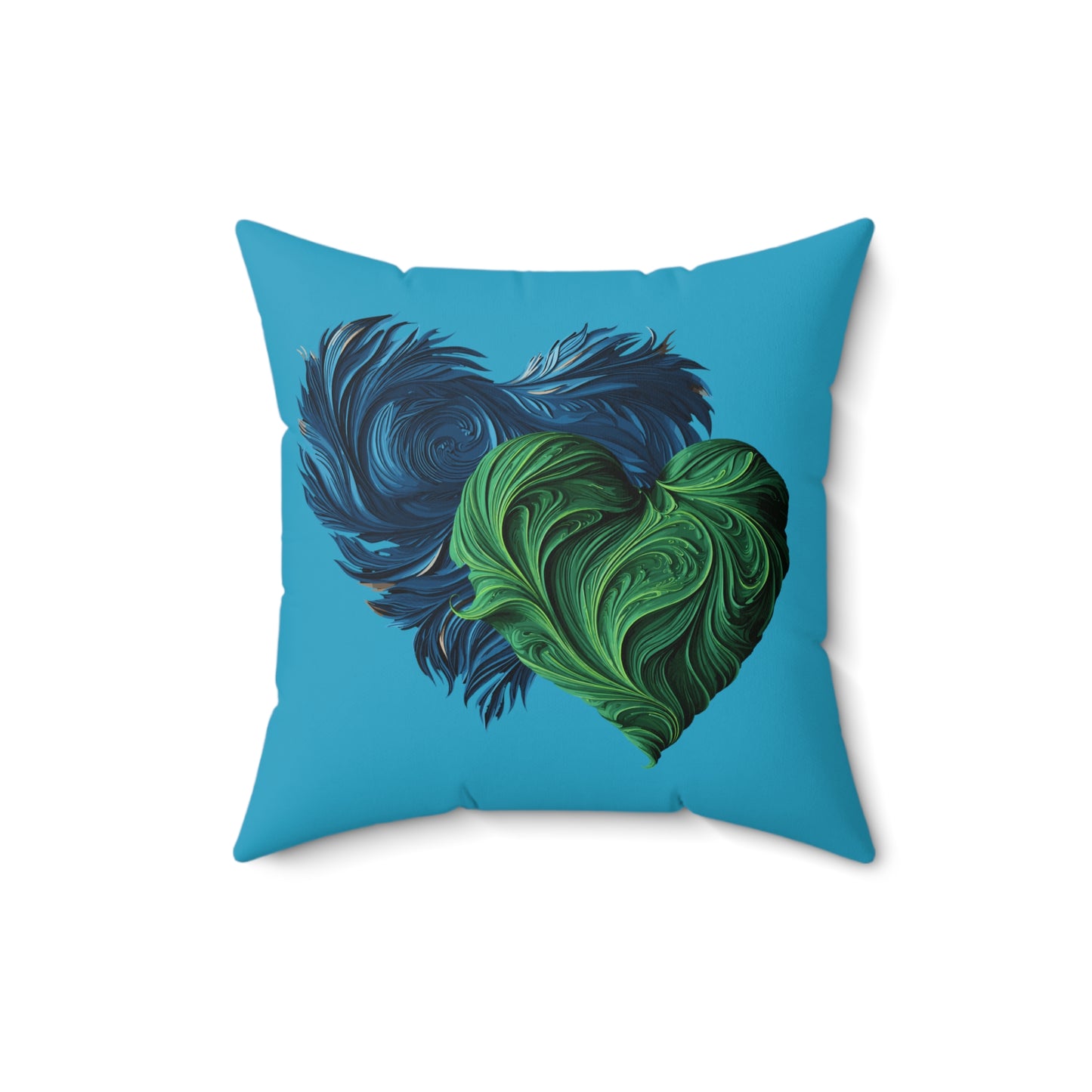 Valentine's day best home decor Turquoise color Spun Polyester Square Pillow