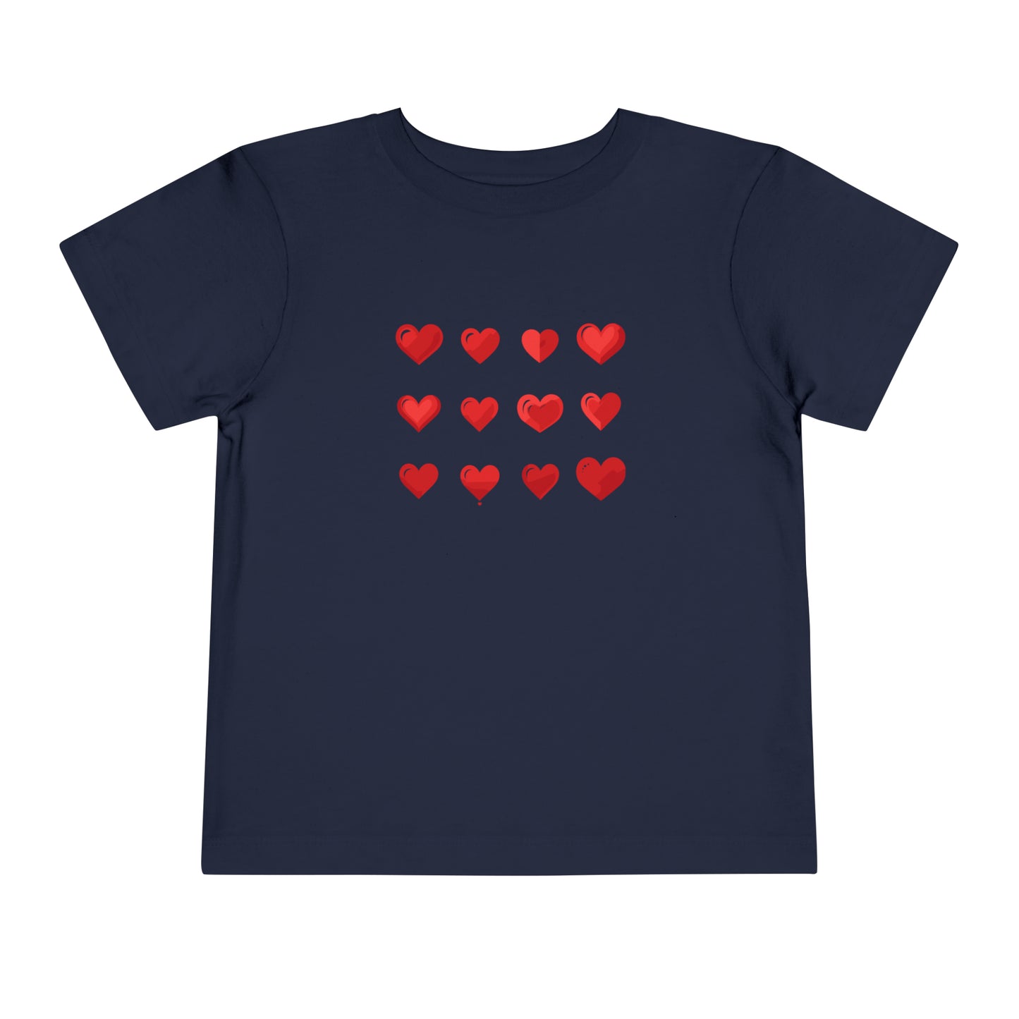 Valentine's Red hearts shape design Toddler Short Sleeve Tee