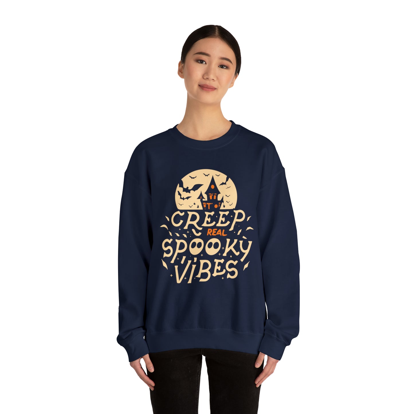 Creep It Real Spooky Vibes Sweatshirt, Spooky Season Halloween Sweatshirt, Halloween Costume, Spooky Sweatshirt, Halloween Gifts