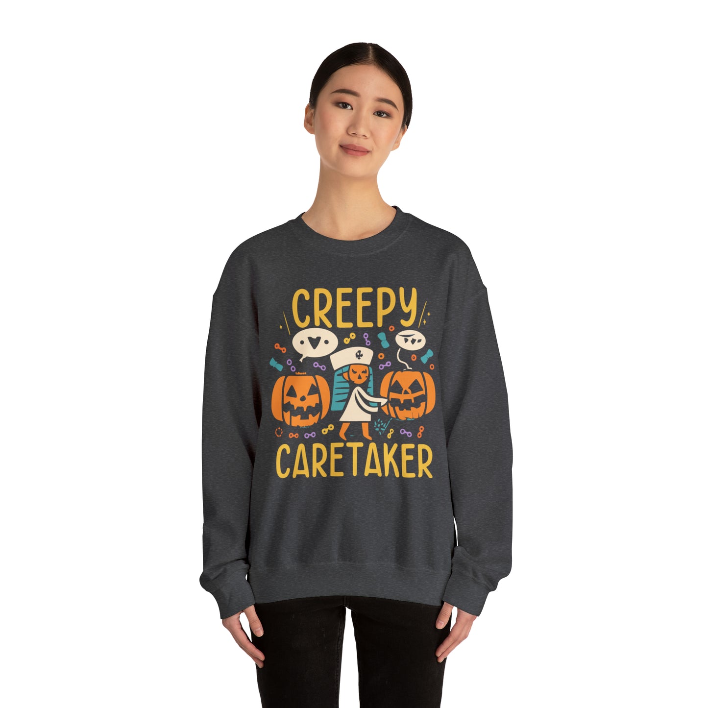 Creepy Caretaker Nurse Halloween Sweatshirt, Spooky Season Halloween Sweatshirt, Winter Sweatshirt, Spooky Sweatshirt, Halloween Gifts