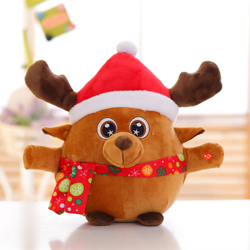 Santa plush toys luminous music pillow