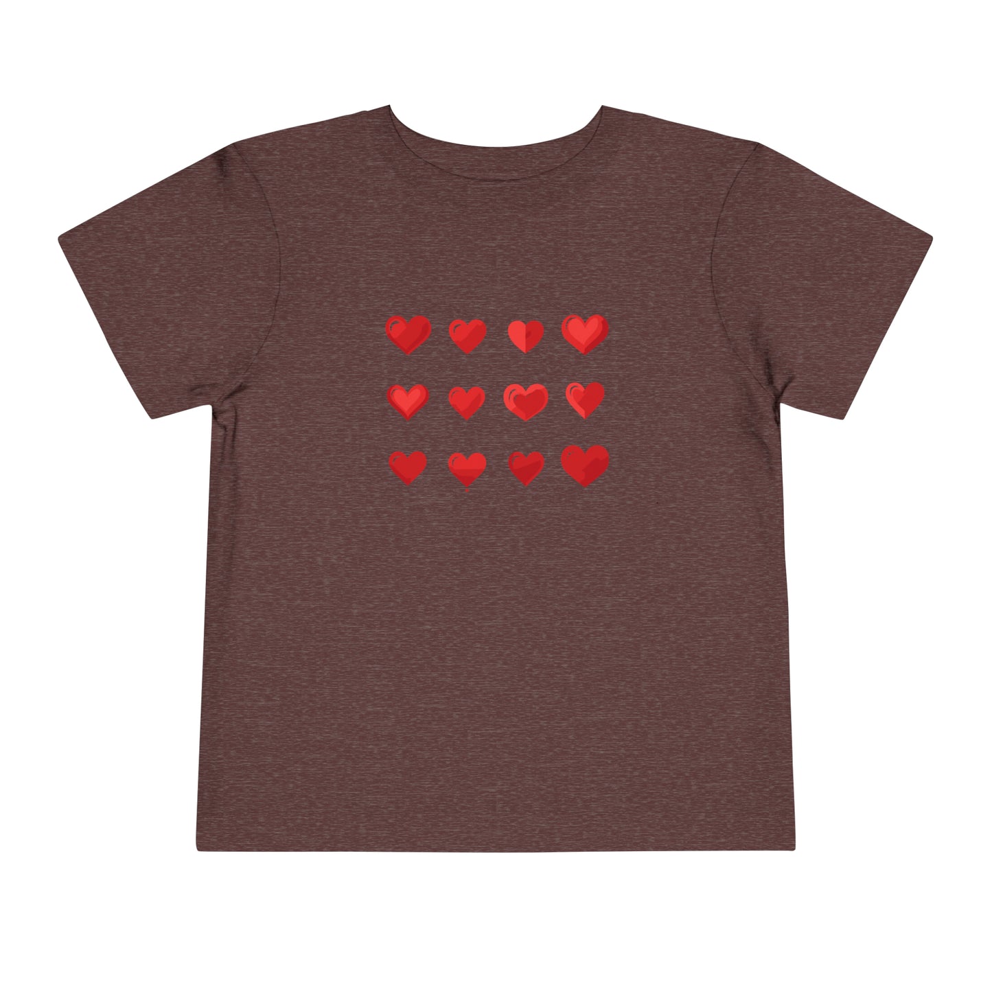 Valentine's Red hearts shape design Toddler Short Sleeve Tee