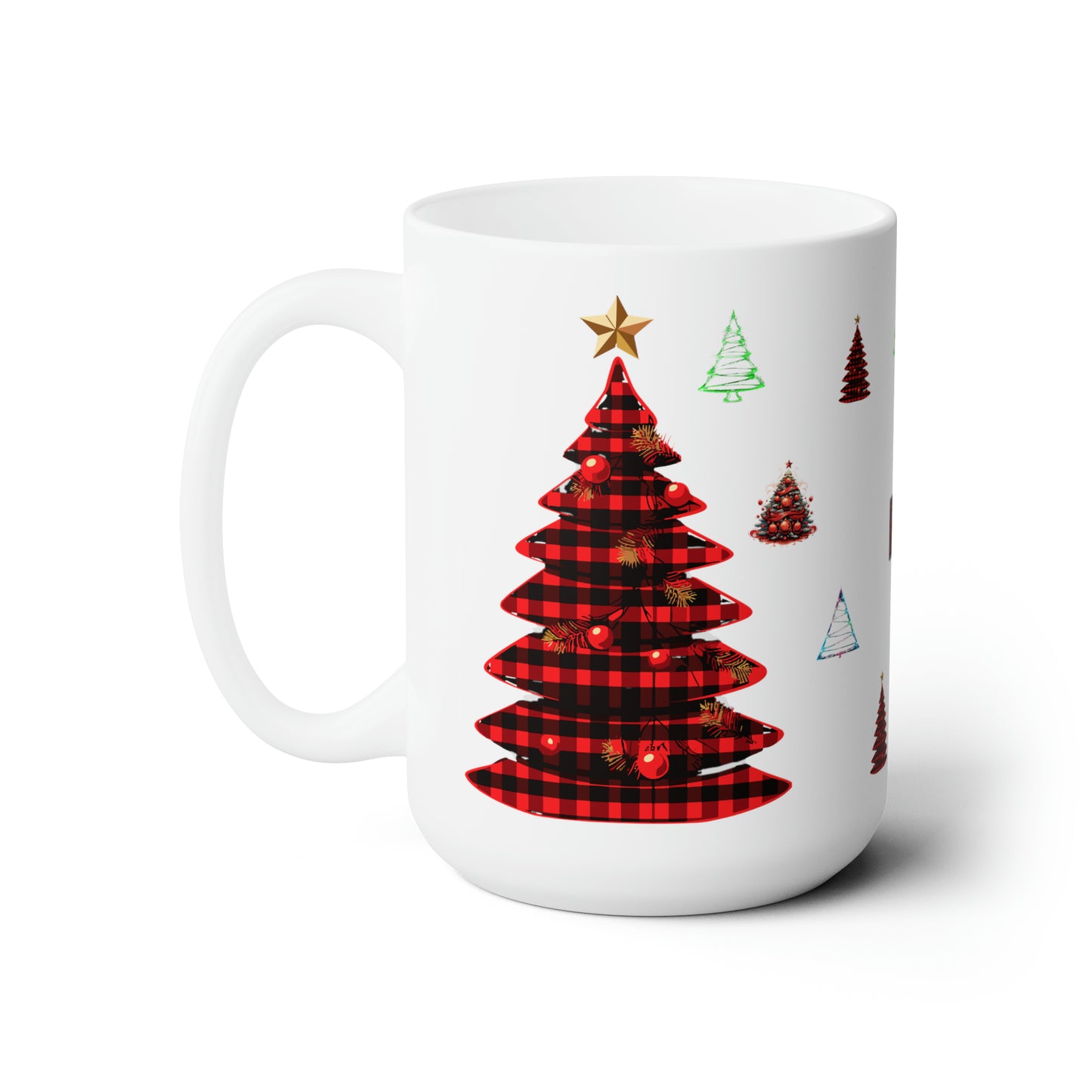 Christmas trees colorful design Ceramic Mug15oz