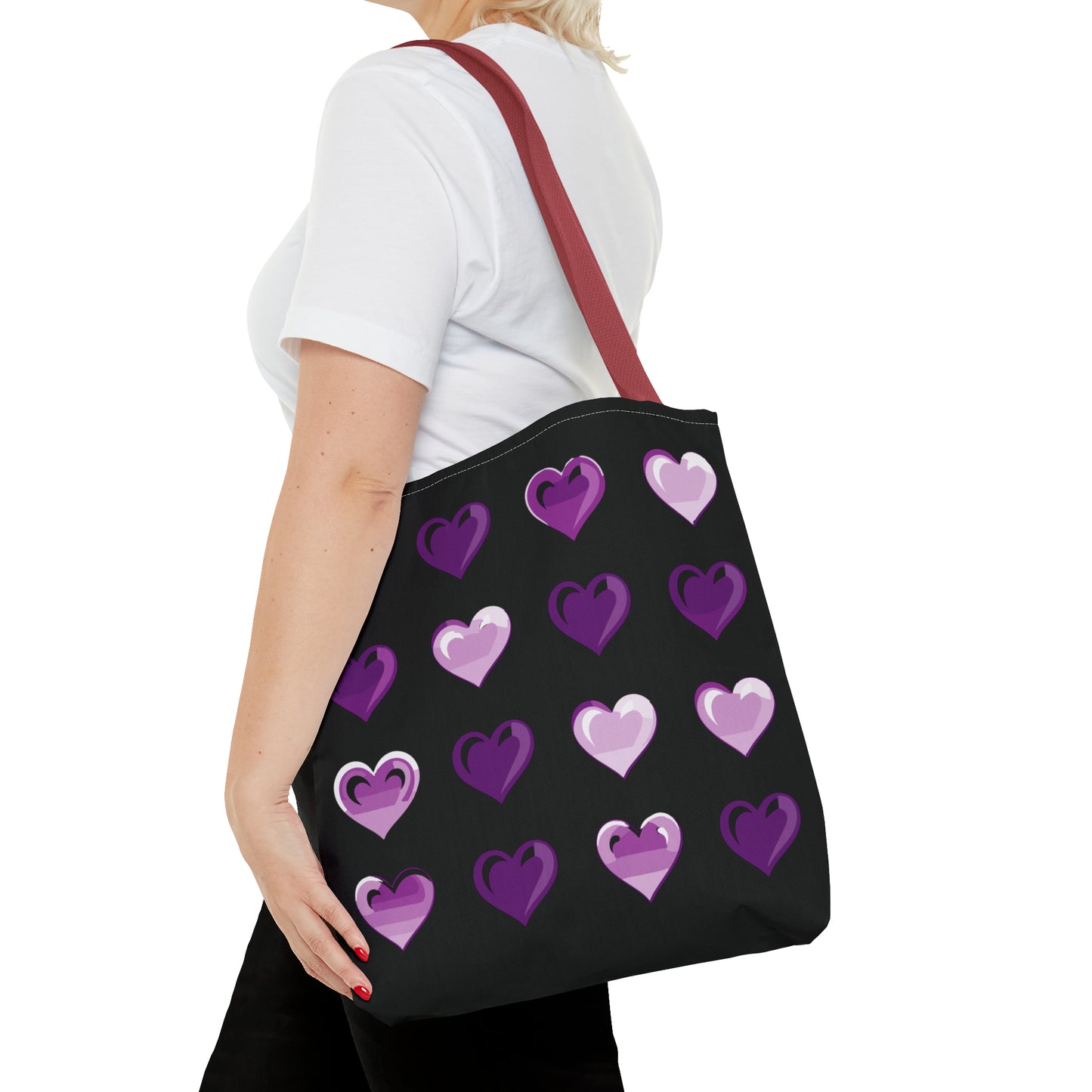 Valentine's black Tote Bag (AOP)