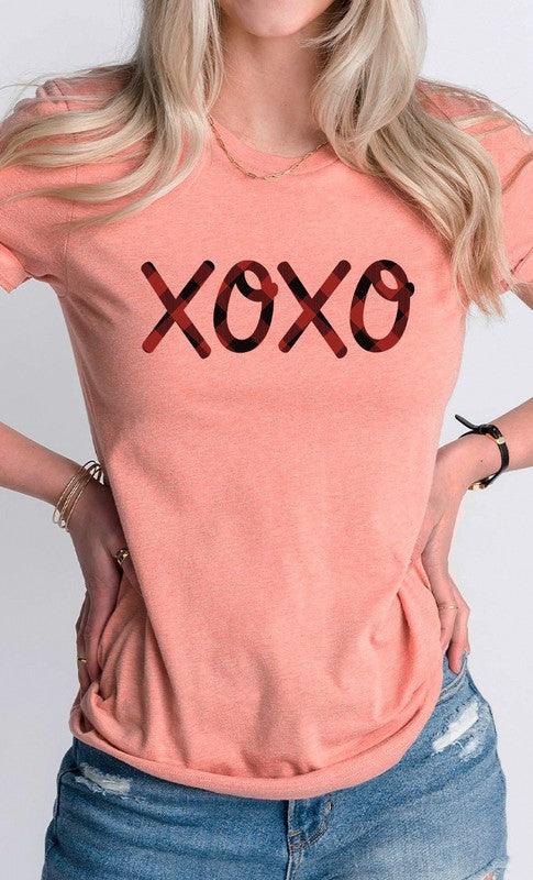 Plaid XOXO Valentines Day PLUS SIZE Graphic Tee