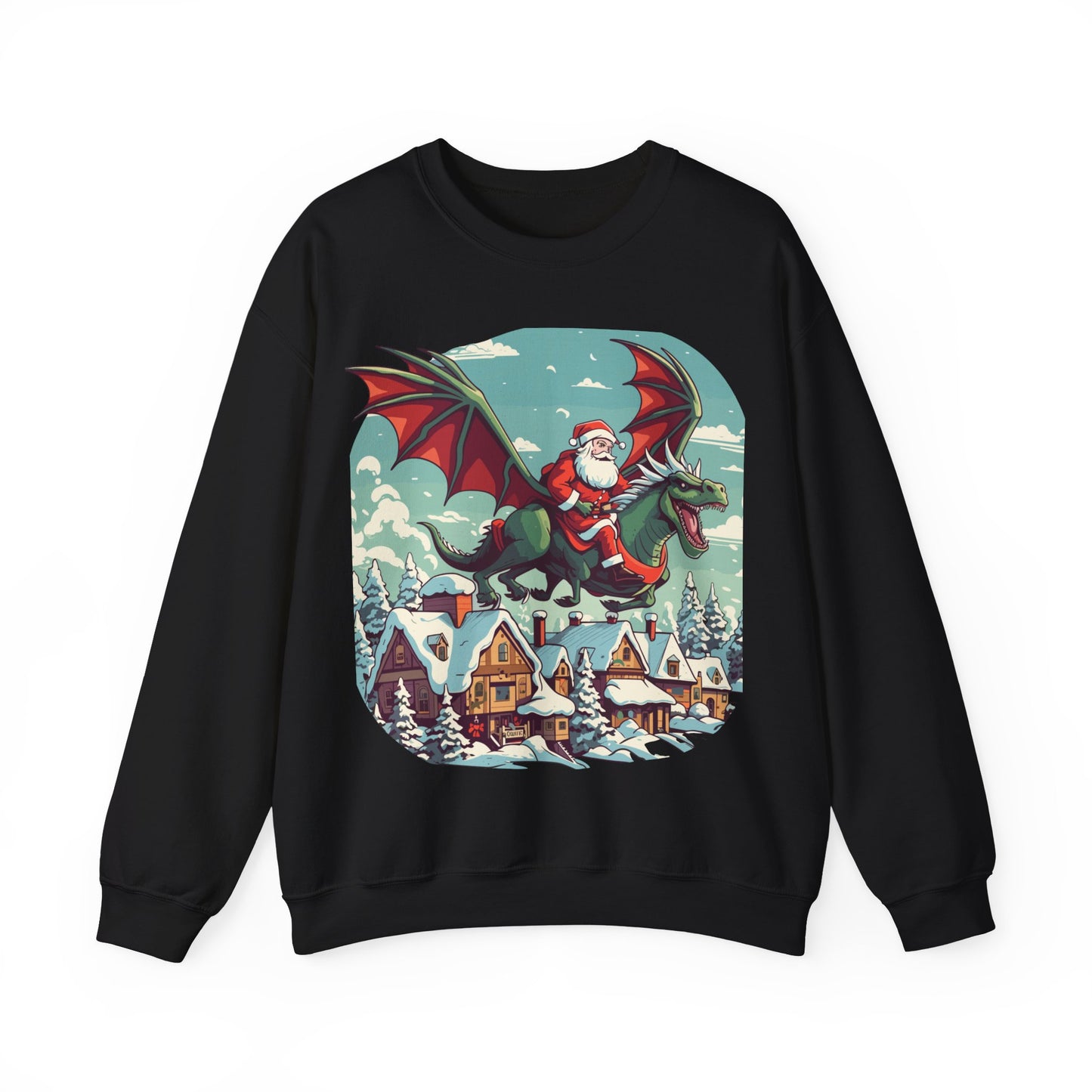 Santa's sleigh flying with dragons and dinos - Christmas Shirt, Holiday Xmas Shirt, Merry Christmas, Holiday Xmas, Unisex Xmas Shirt, Christmas Sweatshirt, Christmas Apparel, Xmas Celebration Shirt, Matching Family Outfits, Christmas Gifts