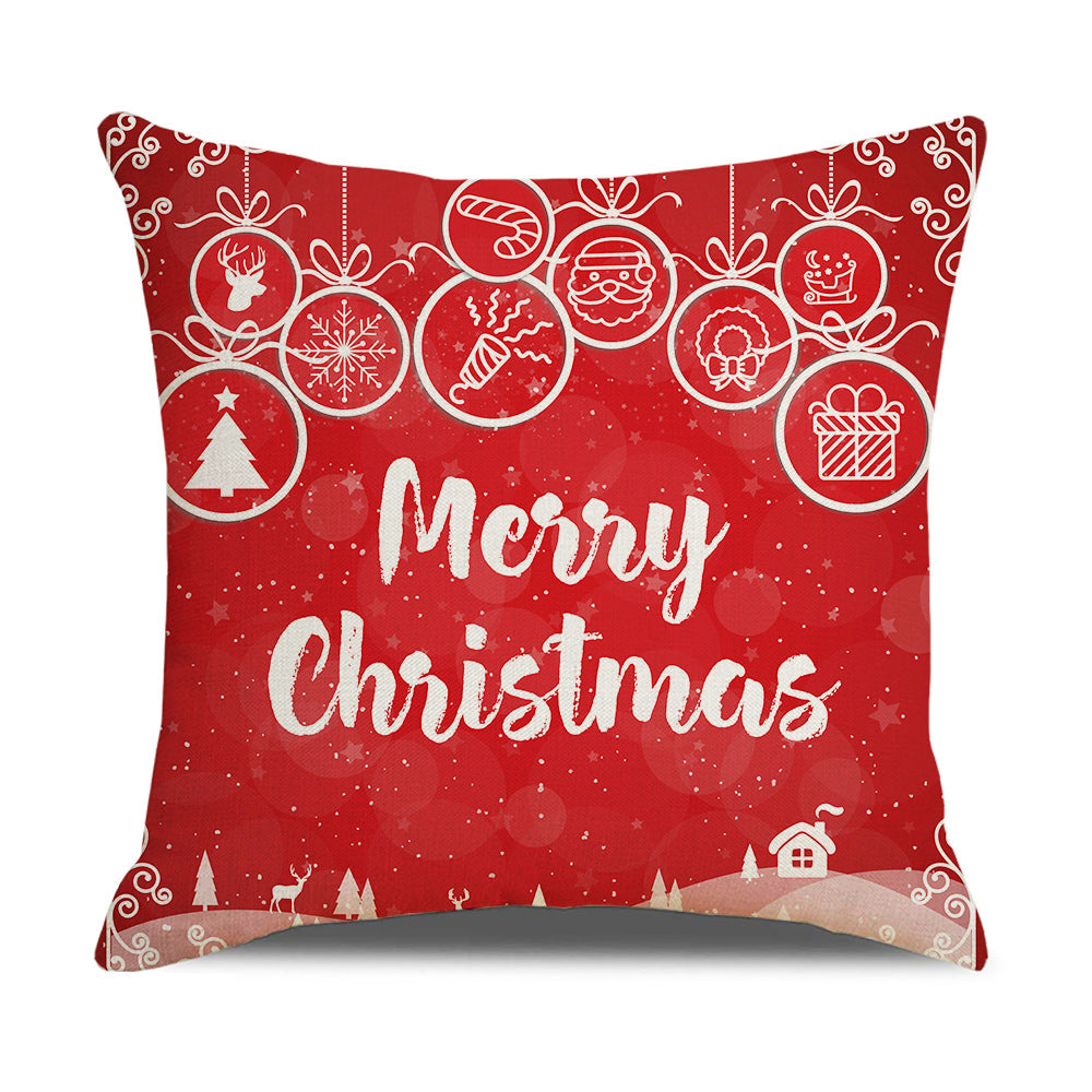 Santa Printed Cushion Sofa Cushion Home Furnishing