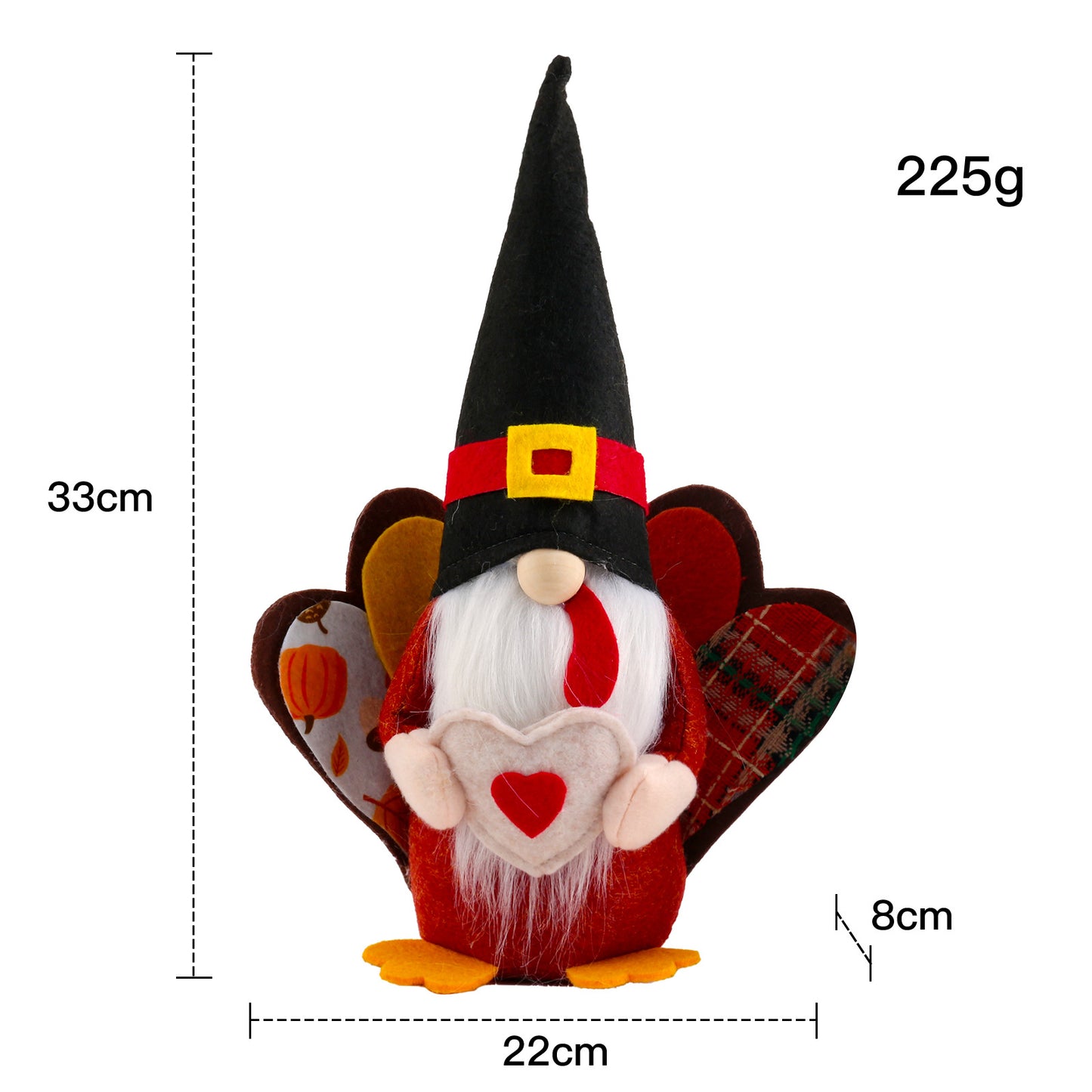 Thanksgiving Harvest Turkey Faceless Doll Decorative Ornament