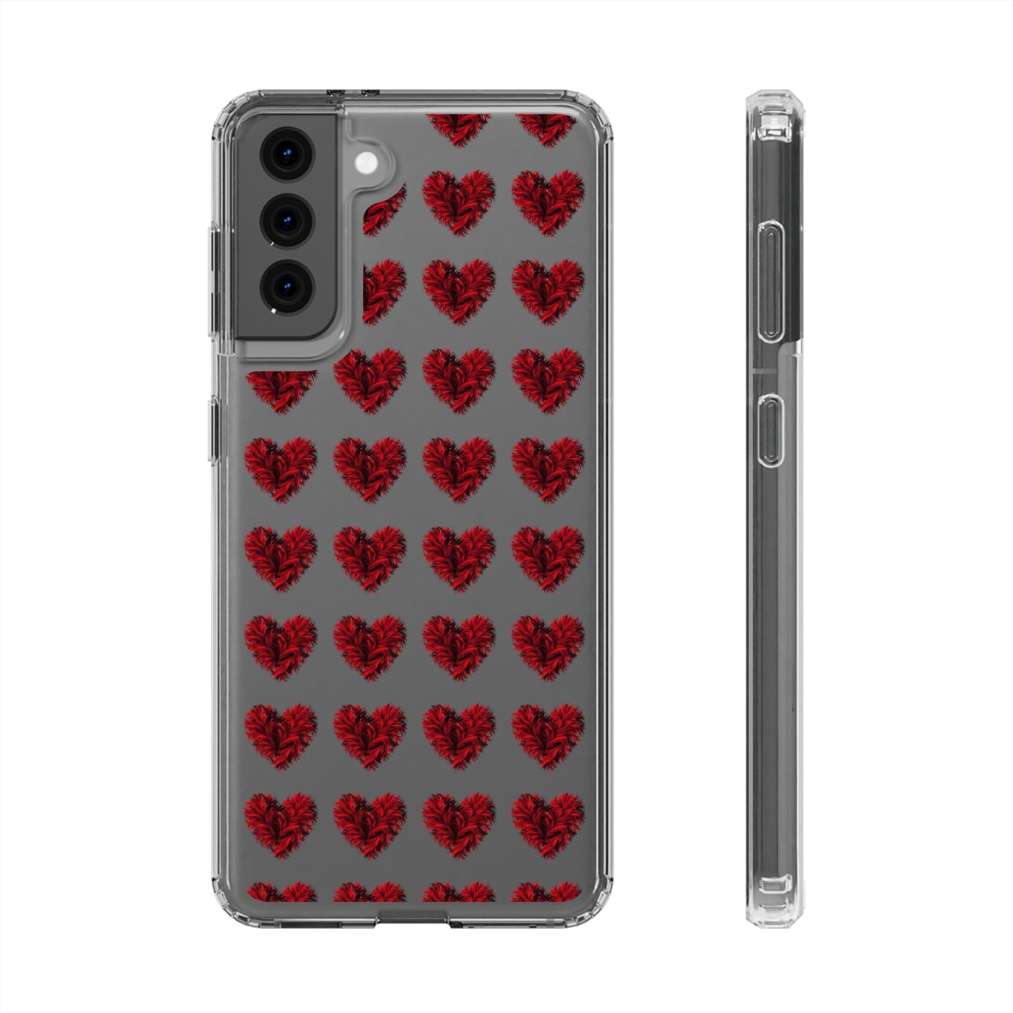 Valentine's Day, red heart shape design Clear Cases