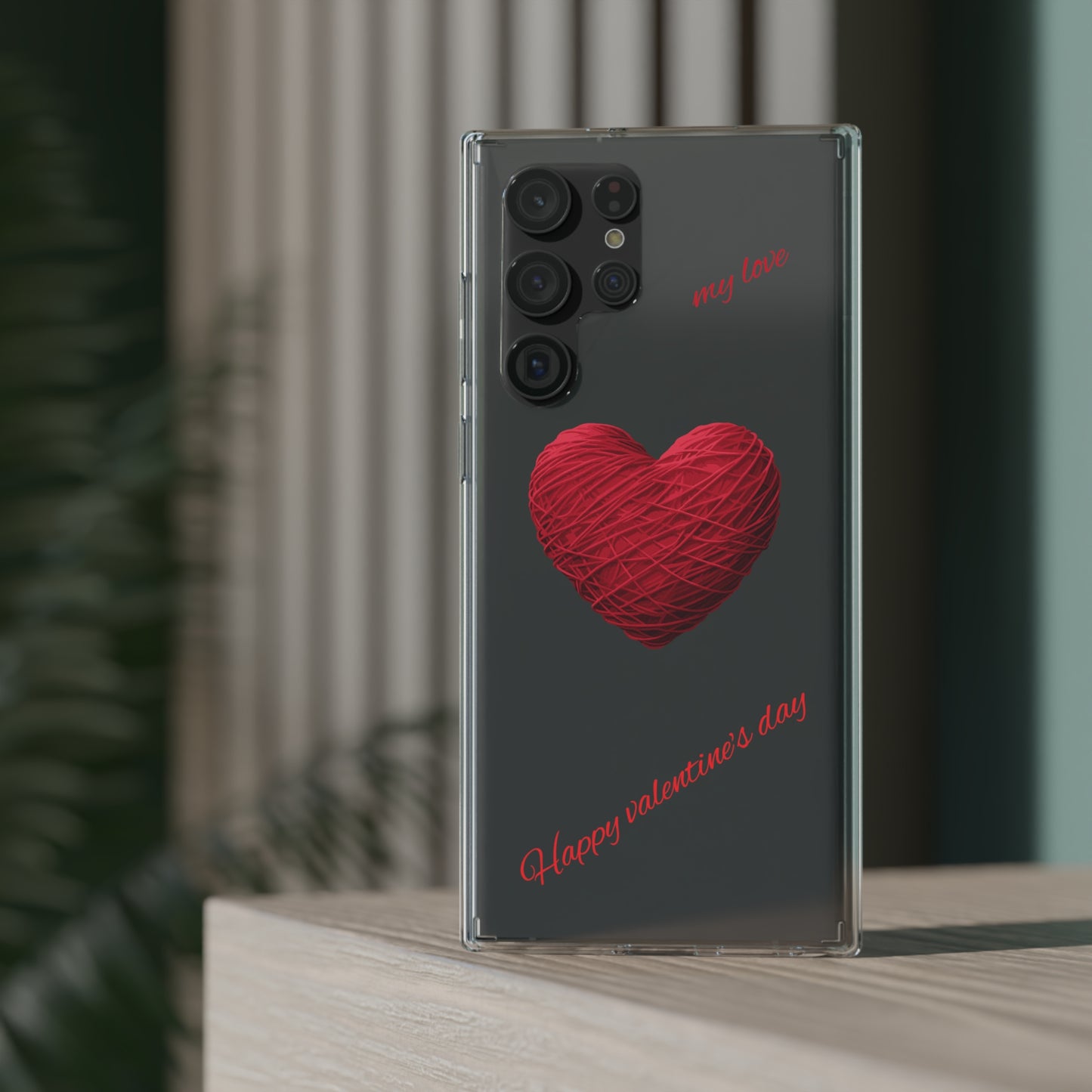 Valentine's Day, red heart shape design Clear Cases