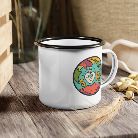 Enamel Camp Cup - Unique Home is Where the Heart Is Travel Mug
