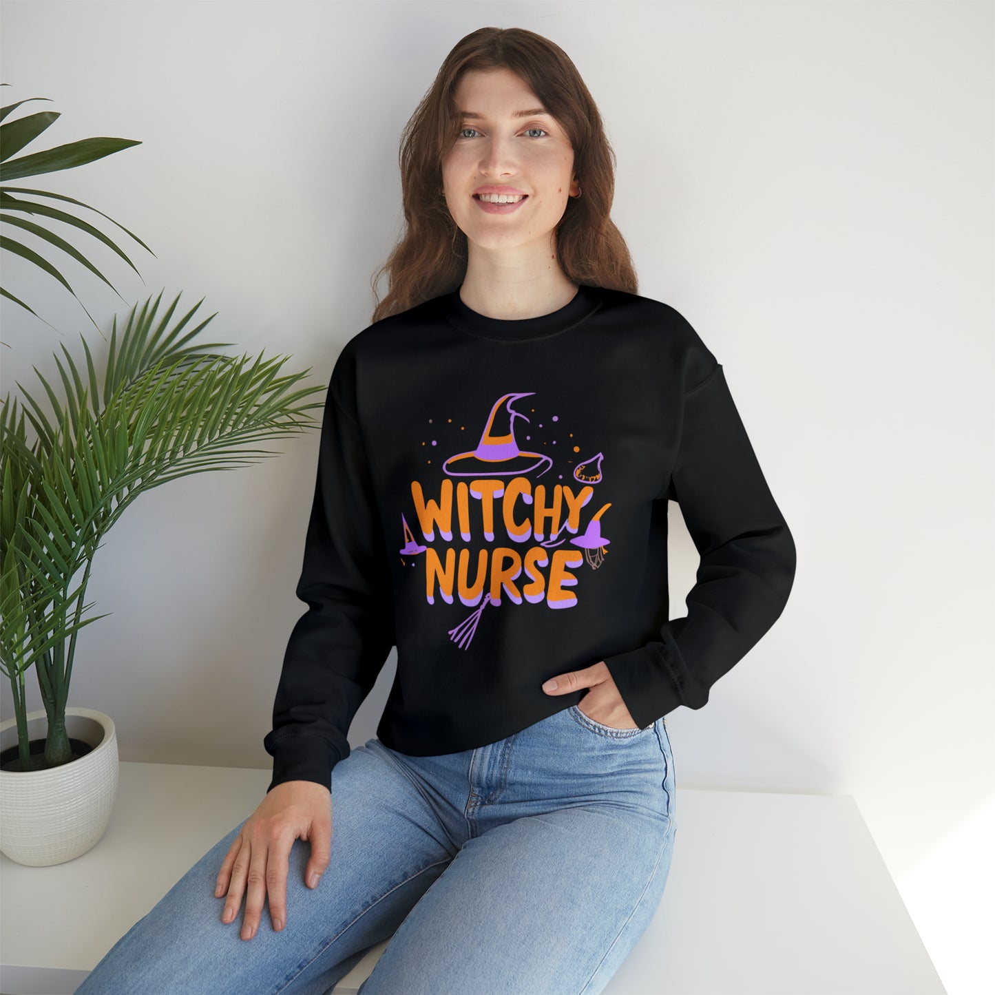 Witchy Nurse Halloween Sweatshirt, Spooky Season Halloween Sweatshirt, Winter Sweatshirt, Spooky Sweatshirt, Halloween Gifts