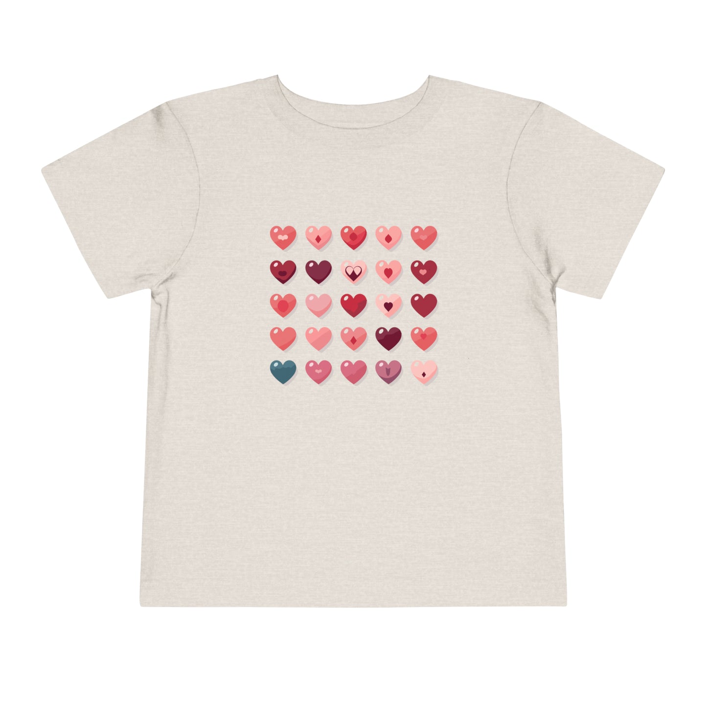 Valentine's multi color hearts shape design Toddler Short Sleeve Tee