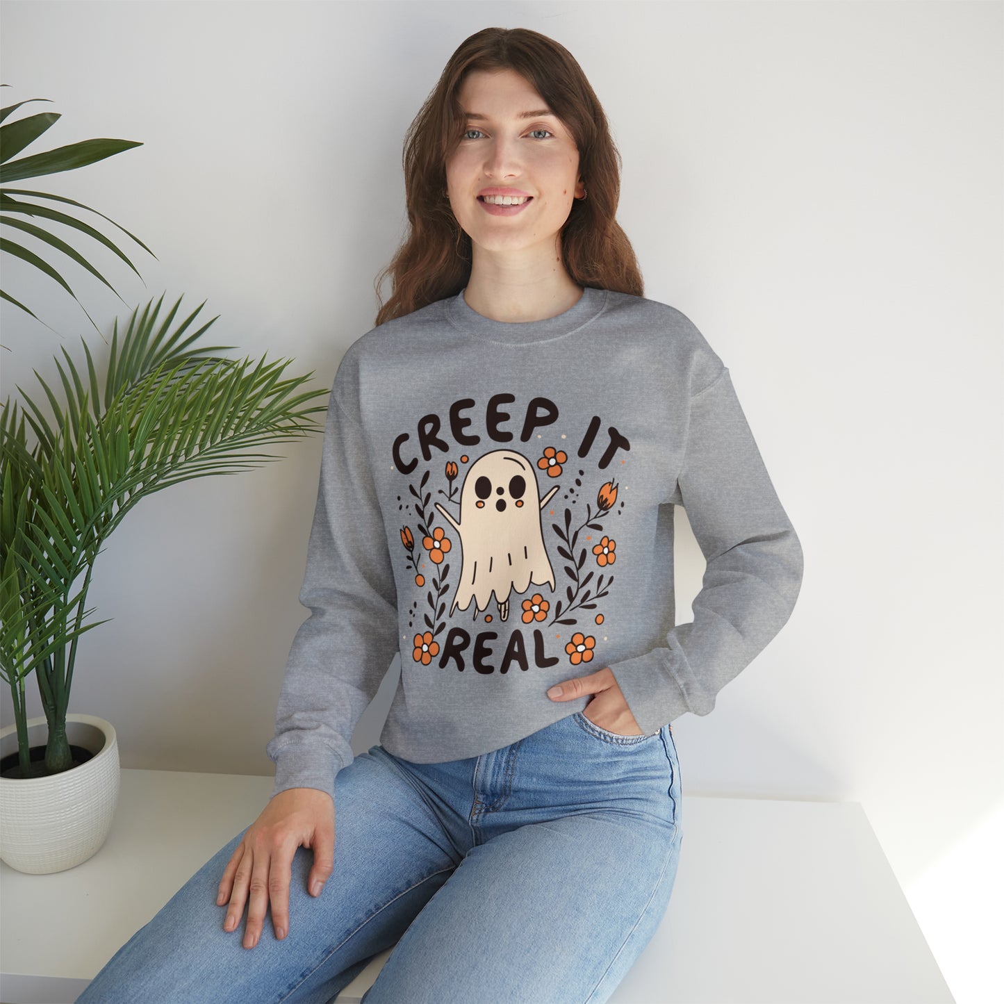 Creep It Real Sweatshirt, Spooky Season Halloween Sweatshirt, Winter Sweatshirt, Spooky Sweatshirt, Halloween Gifts