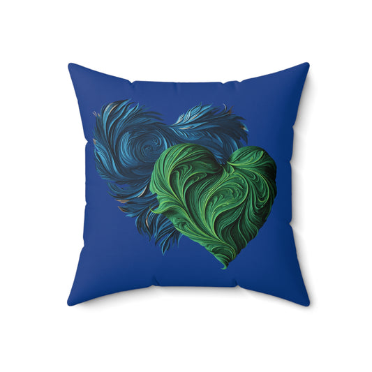 Valentine's day best home decor Dark blue Spun Polyester Square Pillow